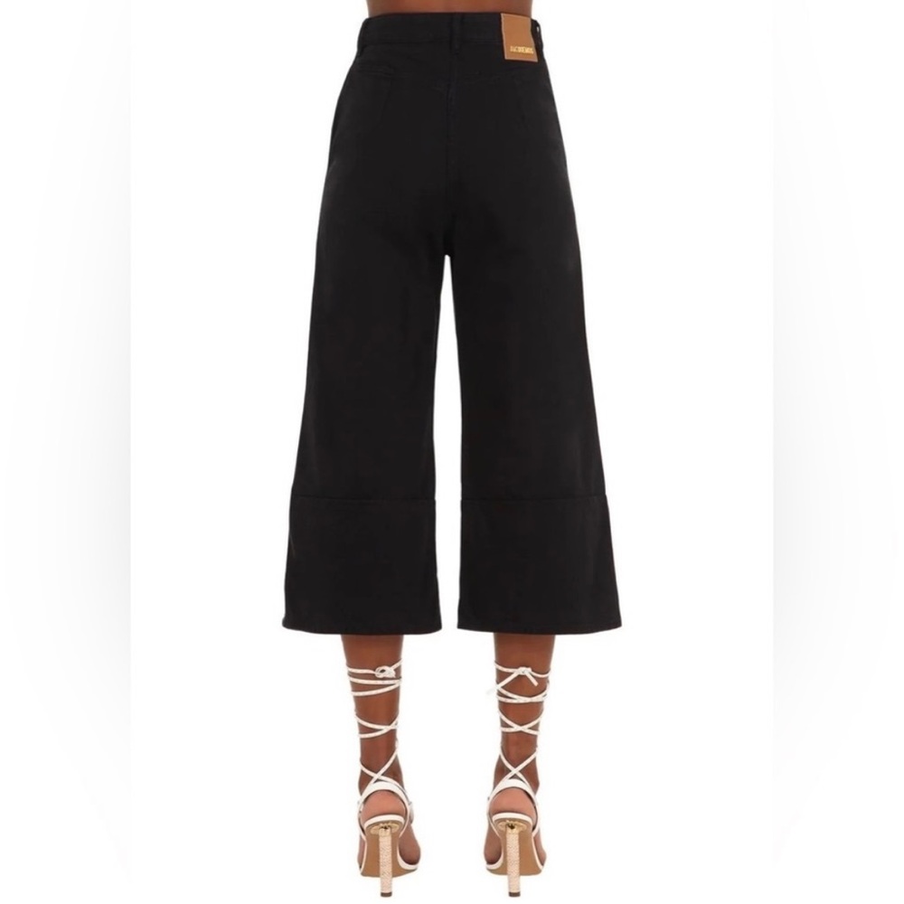 Jacquemus La Riviera Wide Leg Cropped Jeans in Black Size 27 - Picture 2 of 12